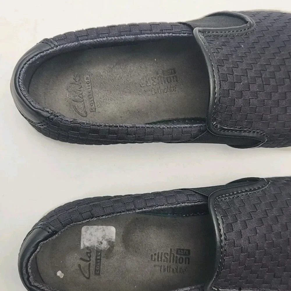 Clarks Collection Shoe Sneaker Loafer Black Gosling Step Men Sz 11 Slip On